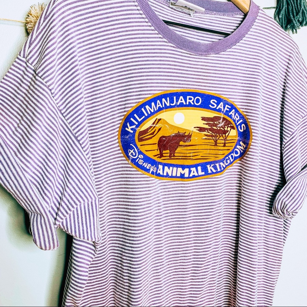 VINTAGE y2k Disney Kilimanjaro striped tee - Picture 5 of 13